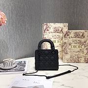 Dior Lady Mini Lambskin Bag Matte Black 17cm - 3