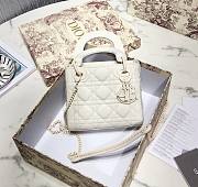 Dior Lady Mini Lambskin Bag Matte White 17cm - 1