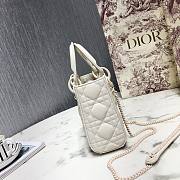 Dior Lady Mini Lambskin Bag Matte White 17cm - 2