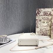 Dior Lady Mini Lambskin Bag Matte White 17cm - 5