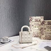 Dior Lady Mini Lambskin Bag Matte White 17cm - 4