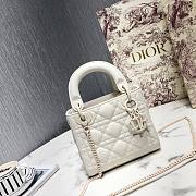 Dior Lady Mini Lambskin Bag Matte White 17cm - 3