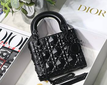 Dior Lady Diamond Motif Black Mini Bag