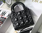 Dior Lady Diamond Motif Black Mini Bag - 4