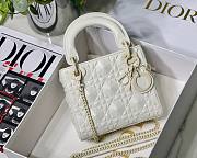 Dior Lady Diamond Motif White Mini Bag - 1