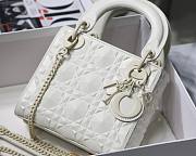 Dior Lady Diamond Motif White Mini Bag - 6