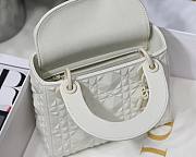 Dior Lady Diamond Motif White Mini Bag - 4