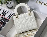 Dior Lady Diamond Motif White Mini Bag - 2