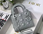 Dior Lady Diamond Motif Gray Mini Bag - 1