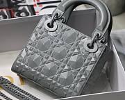 Dior Lady Diamond Motif Gray Mini Bag - 4