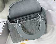 Dior Lady Diamond Motif Gray Mini Bag - 5