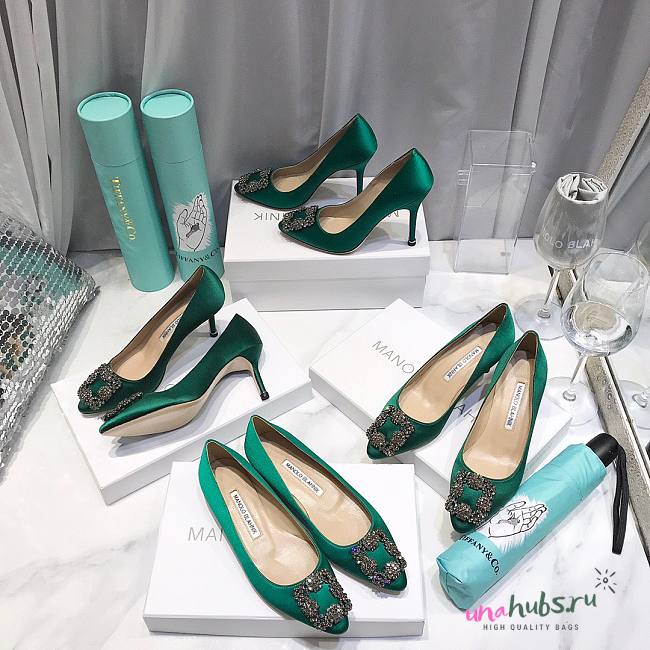 Manolo Blahnik Green Heels (2cm/5cm/7cm/10cm) - 1