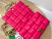 Bottega Veneta Pink Woven Leather Gold Chain Strap Bag - 4