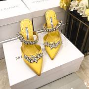 Manolo Blahnik Yellow Heeled Sandals - 3