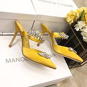 Manolo Blahnik Yellow Heeled Sandals - 4