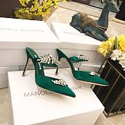 Manolo Blahnik Green Heeled Sandals - 4