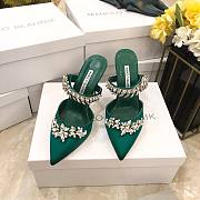 Manolo Blahnik Green Heeled Sandals - 2