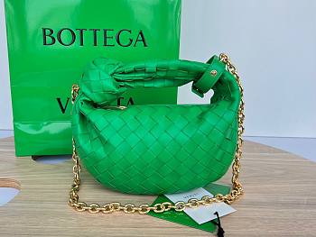 Bottega Veneta Mini Jodie Chain Hobo Green Woven Bag 