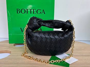 Bottega Veneta Mini Jodie Chain Hobo Black Woven Bag