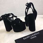 YSL Black Suede Paige Platform Heels - 6