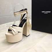 YSL White Paige Platform Heels - 1