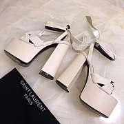 YSL White Paige Platform Heels - 6