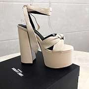 YSL White Paige Platform Heels - 4