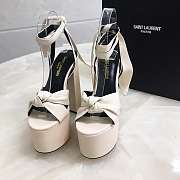 YSL White Paige Platform Heels - 3