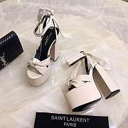 YSL White Paige Platform Heels - 2