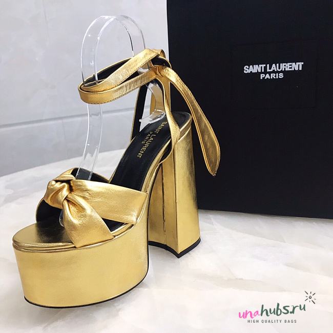 YSL Gold Paige Platform Heels - 1