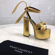 YSL Gold Paige Platform Heels - 5