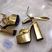 YSL Gold Paige Platform Heels - 6