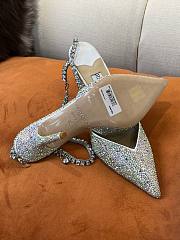 JIMMY CHOO Silver Saeda 100 Hotfix Heels - 4