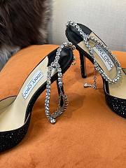 JIMMY CHOO Black Saeda 100 Hotfix Heels - 2