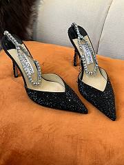 JIMMY CHOO Black Saeda 100 Hotfix Heels - 6