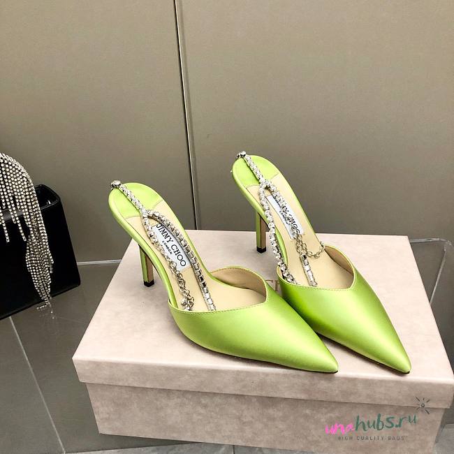 JIMMY CHOO Neon Saeda 100 Hotfix Heels - 1