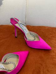 JIMMY CHOO Pink Saeda 100 Hotfix Heels - 4