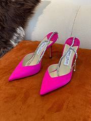 JIMMY CHOO Pink Saeda 100 Hotfix Heels - 6