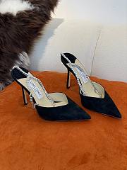 JIMMY CHOO Black Suede Saeda 100 Hotfix Heels - 1