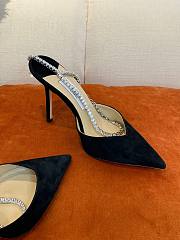 JIMMY CHOO Black Suede Saeda 100 Hotfix Heels - 3