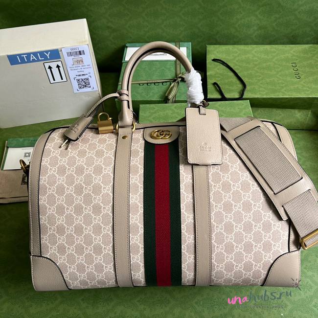 Gucci large top beige leather double G bag - 1
