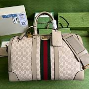 Gucci large top beige leather double G bag - 1