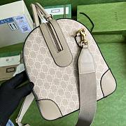 Gucci large top beige leather double G bag - 3