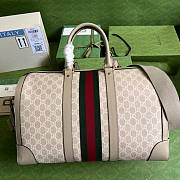 Gucci large top beige leather double G bag - 5