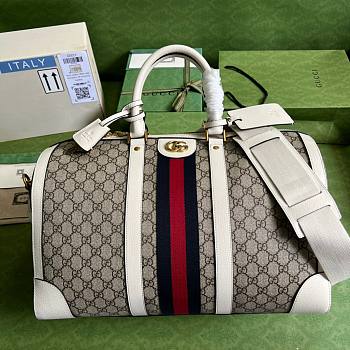 Gucci large top canvas leather double G bag