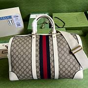 Gucci large top canvas leather double G bag - 4