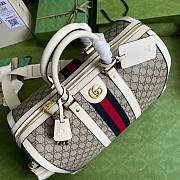 Gucci large top canvas leather double G bag - 5