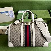 Gucci large top canvas leather double G bag - 6