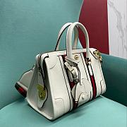 Gucci mini white leather double G bag - 3