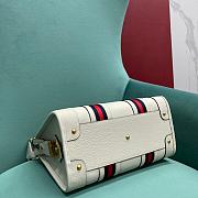 Gucci mini white leather double G bag - 4